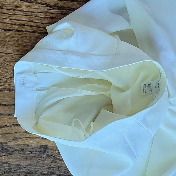 Gantos High Wasted Pleated Wide Straight Leg Trousers Vintage Ivory Off White 12 - Picture 13 of 16